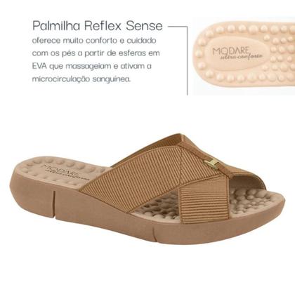 Imagem de Chinelo Feminino Ortopédico Modare Esporão Massageador Elastico Tamanco Anabela Confortável