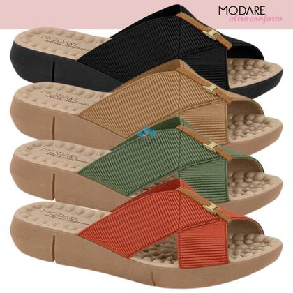 Imagem de Chinelo Feminino Ortopédico Modare Esporão Massageador Elastico Tamanco Anabela Confortável
