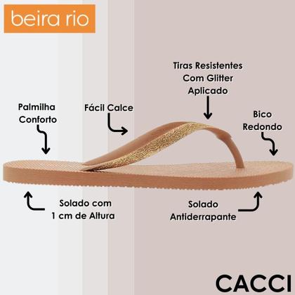 Imagem de Chinelo Feminino Tira Strass Conforto Fácil Calce Beira Rio