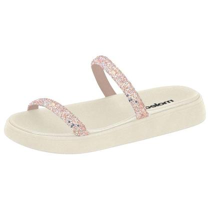 Imagem de Chinelo Flatform Multi Branco Off Maxxi Glitter Moleca 5507.100