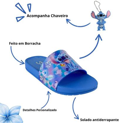 Imagem de Chinelo Grendene Stitch Com Chaveiro Infantil Menina 23406