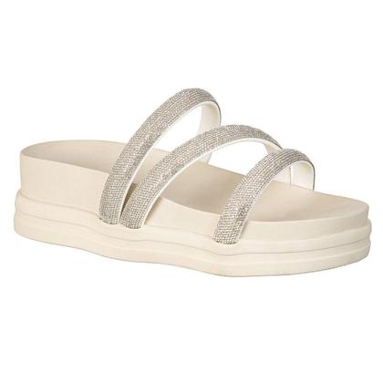 Imagem de Chinelo Grosso Brilho Tiras Com Brilho Alça Plataforma