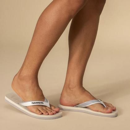 Imagem de Chinelo Havaianas Dual Branco e Cinza Gelo 43/44 Adulto