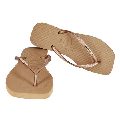 Imagem de Chinelo Havaianas Feminino Slim Square Logo Metallic Com NF