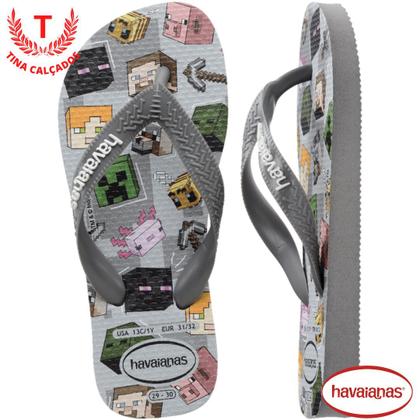 Imagem de Chinelo Havaianas Infantil Minecraft - Masculino