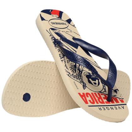 Imagem de Chinelo Havaianas Marvel Logomania Masculino - Azul e Bege