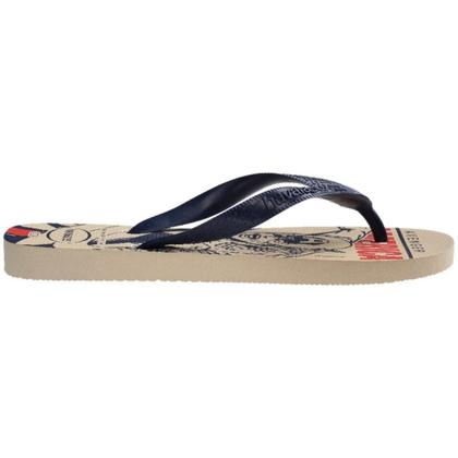 Imagem de Chinelo Havaianas Marvel Logomania Masculino - Azul e Bege