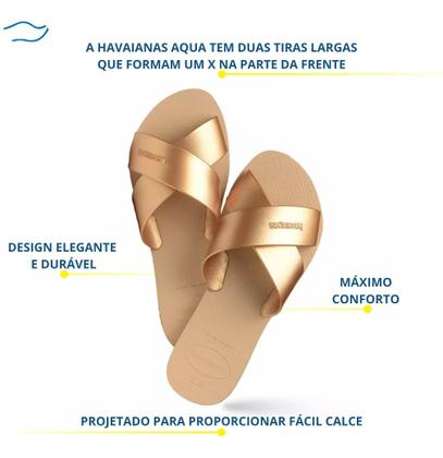 Imagem de Chinelo Havaianas Rasteirinha Aqua Slide Metallic Lançamento