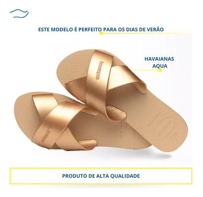 Imagem de Chinelo Havaianas Rasteirinha Aqua Slide Metallic Lançamento