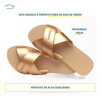 Imagem de Chinelo Havaianas Rasteirinha Aqua Slide Metallic Lançamento