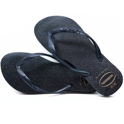 Imagem de Chinelo Havaianas Slim Gloss Brilho Feminino - Preto