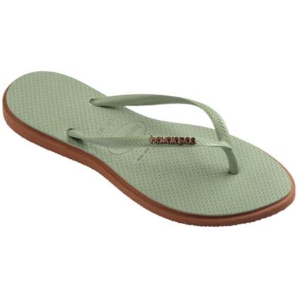 Imagem de Chinelo Havaianas Slim Point Feminino - Verde e Marrom