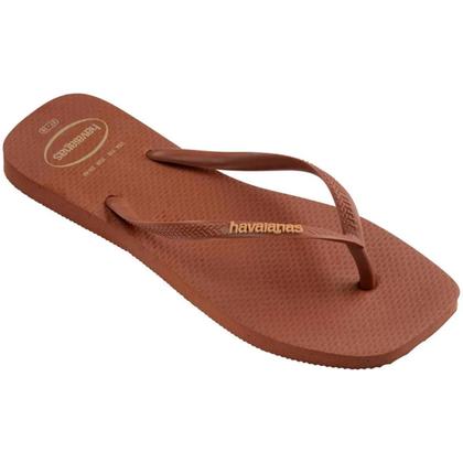 Imagem de Chinelo Havaianas Slim Square Logo Pop Up Feminino - Marrom