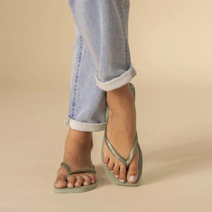 Imagem de Chinelo Havaianas Slim Square Smoke Green 35/36 Feminino Original