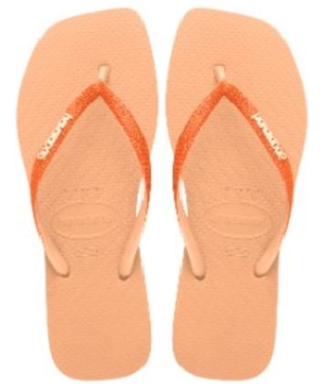Imagem de Chinelo Havaianas Slim Square Sparkle Glitter Tira e Lateral Sandália Feminina Presente