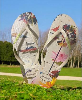 Imagem de Chinelo Havaianas Slim Summer Bliss Bege Palha