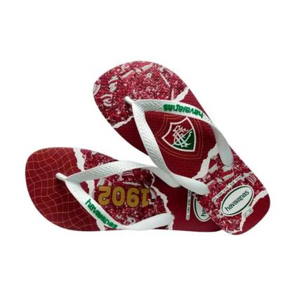 Imagem de Chinelo Havaianas Top Fluminense Tricolor Oficial Times Original Unissex Adulto Confortável
