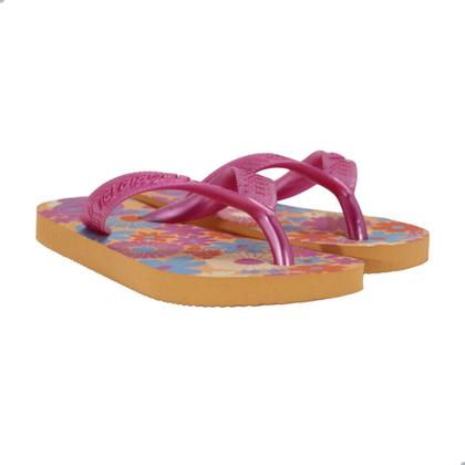 Imagem de Chinelo Infantil Feminino Havaianas Kids Flores-Pêssego