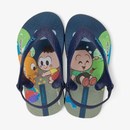 Imagem de Chinelo infantil ipanema baby com elástico turma da mônica azul