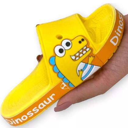 Imagem de Chinelo Infantil Slide Nuvem Dinossauro Sandália Criança Menino Menina Moda Leve Macio Confortável Flexível