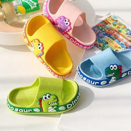 Imagem de Chinelo Infantil Slide Nuvem Dinossauro Sandália Criança Menino Menina Moda Leve Macio Confortável Flexível
