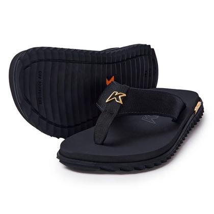 Imagem de Chinelo Kenner Kivah Gold DLK-01 Masculino - Preto/Dourado