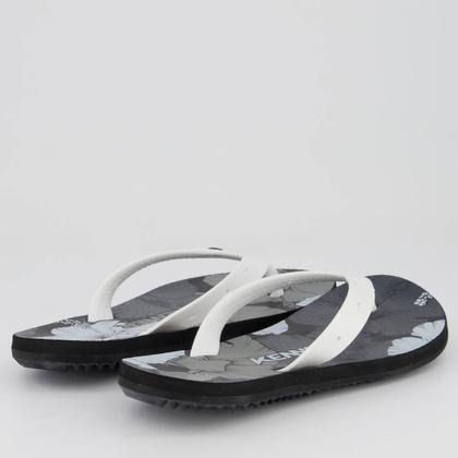 Imagem de Chinelo Kenner Summer Hibisco Branco e Preto