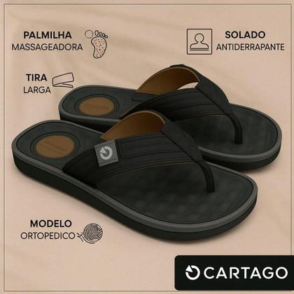 Imagem de Chinelo Masculino Adulto Cartago Alabama Original Super Confortável e Massageador Sola Ortopédica Original