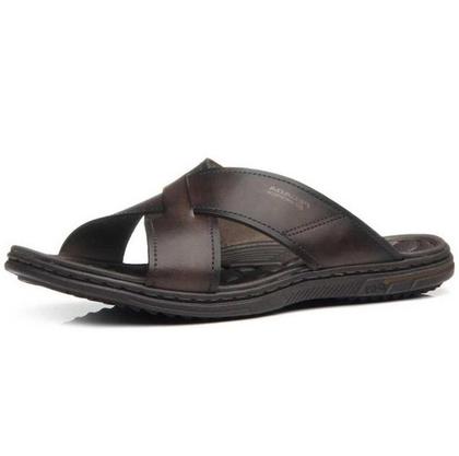 Imagem de Chinelo Masculino Pegada Slide Couro Casual 533302