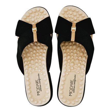 Imagem de Chinelo Modare com Tiras Cruzadas em Elástico e Palmilha Massageadora Maxxi Sense