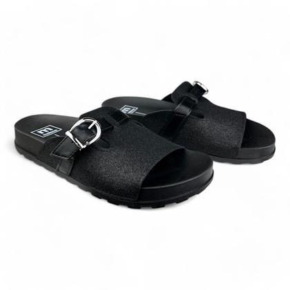 Imagem de Chinelo Moleca Feminino Flatform Preto com Fivela Casual
