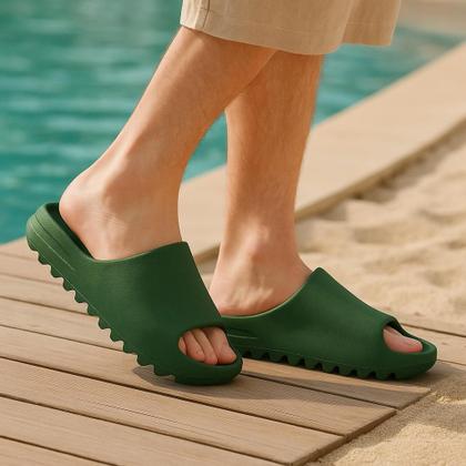 Imagem de Chinelo Nuvem Slide Macio e Antiderrapante Unissex  Preto, Verde Militar, Off White Conforto para o Dia a Dia