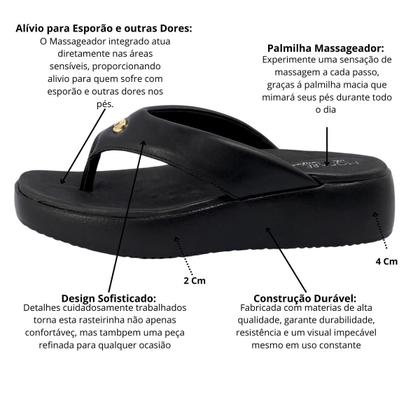 Imagem de Chinelo Ortopédico Feminino Modare Ultraconforto Preto Brilhante 7189.101