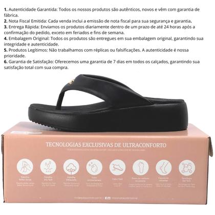 Imagem de Chinelo Ortopédico Feminino Modare Ultraconforto Preto Brilhante 7189.101