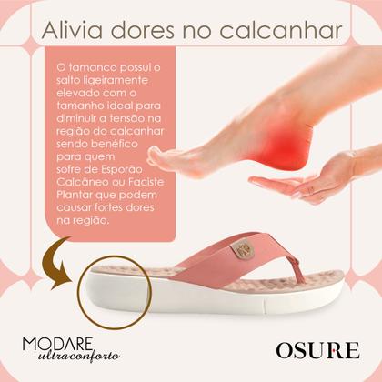 Imagem de Chinelo Ortopédico Modare Feminino Esporão Massageador Macio Amortecedor Sandália Fascite Plantar