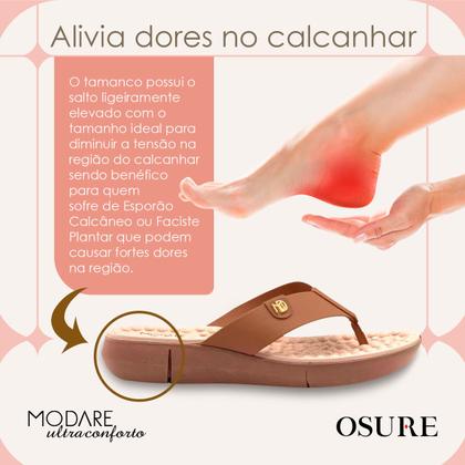 Imagem de Chinelo Ortopédico Modare Feminino Esporão Massageador Macio Amortecedor Sandália Fascite Plantar