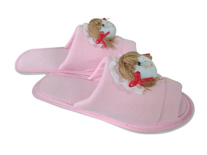 Imagem de Chinelo Pantufa Infantil e Adulto Boneca Tal Mãe Tal Filha em Algodão Aberta na Frente