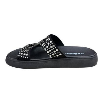 Imagem de Chinelo Papete Feminino Moleca Casual Conforto Slide Antiderrapante Detalhe Metalizado 5469.153 Preto