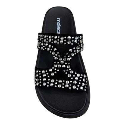 Imagem de Chinelo Papete Feminino Moleca Casual Conforto Slide Antiderrapante Detalhe Metalizado 5469.153 Preto