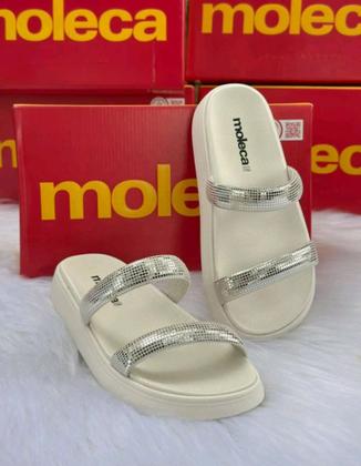 Imagem de Chinelo Papete Feminino Moleca Salto Flatform Baixo Leve