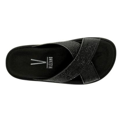 Imagem de Chinelo Papete Slide Strass Tratorada Tira em X Feminina Vizzano 6959.122