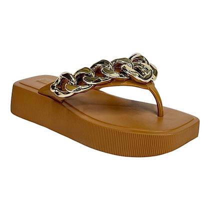 Imagem de Chinelo Petite Jolie Hit Correntes PJ6515 Doce de Leite