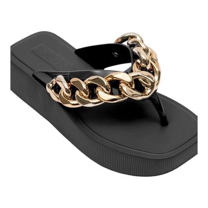 Imagem de Chinelo Petite Jolie Hit Plataforma PJ6515 Preto/Ouro