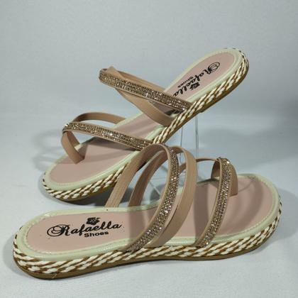 Imagem de Chinelo rasteira rafaella tiras e strass 020