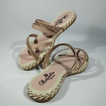 Imagem de Chinelo rasteira rafaella tiras e strass 020