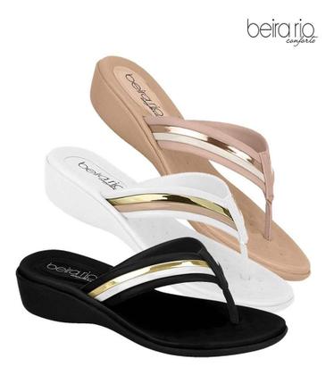 Imagem de Chinelo Sandália De Dedo Confortável Beira Rio Salto Anabela Esporão