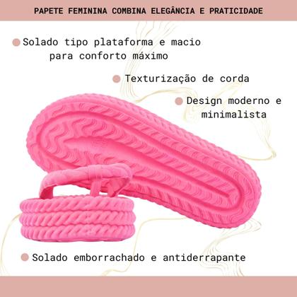 Imagem de Chinelo Sandália Feminina Estilo Nuvem Tiras Trançado