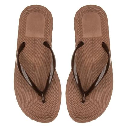 Imagem de Chinelo Sandalia Feminina Tira Lisa Confortavel Elegante Cor Ocre