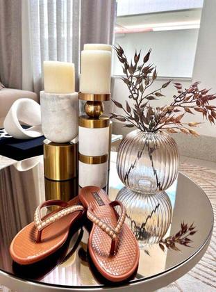 Imagem de Chinelo Sandália Rasteirinha Feminina Artesanal Com Pérolas Arraso