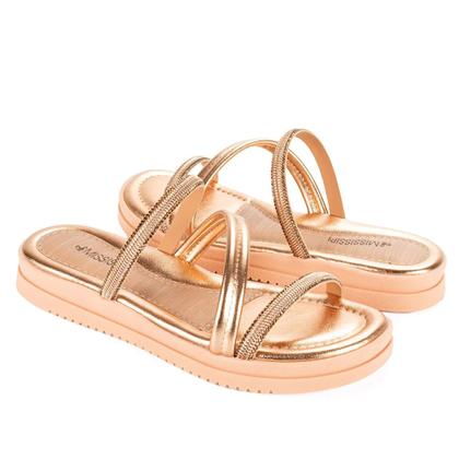 Imagem de Chinelo Slide Feminino Mississipi Flatform Metalizado Rose